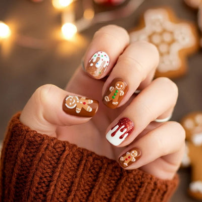 Top 10 Gingerbread Nails Art Ideas for the Holiday Season
