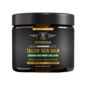 EXSIVIA Unbleached Beef Tallow Skin Balm, Fragrance-Free Face & Body Moisturizer with Sunflower Oil & Beeswax, Fast-Absorbing Deep Moisture for Dry Skin