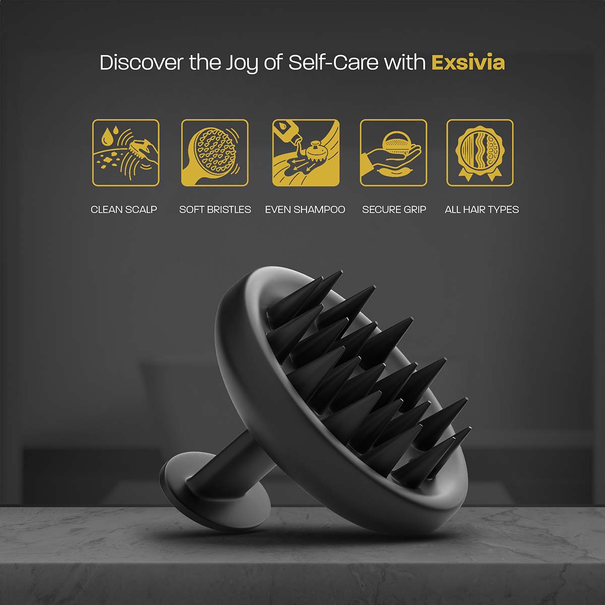 Silicone Scalp Massager for Hair Growth EXSIVIA