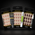 Exsivia Everyday Essentials Short Square Press-On Nail Bundle – Mocha Nude, Snow White & Soft French – 3 x 32PC Nail Sets + Gel Solid Nail Glue, Remover Pen & Cuticle Oil EXSIVIA