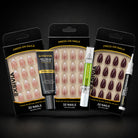 Exsivia Everyday Essentials Short Square Press-On Nail Bundle – Mocha Nude, Snow White & Soft French – 3 x 32PC Nail Sets + Gel Solid Nail Glue, Remover Pen & Cuticle Oil EXSIVIA