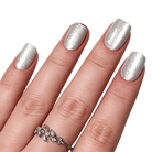 Glittering Silver Nails EXSIVIA