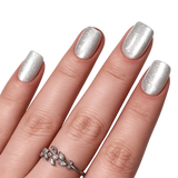 Glittering Silver Nails