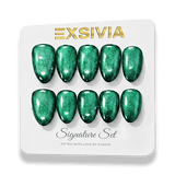 Green cat eye nails