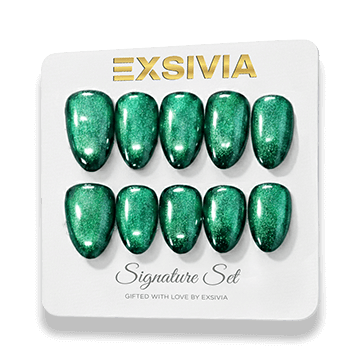 Green cat eye nails - EXSIVIA
