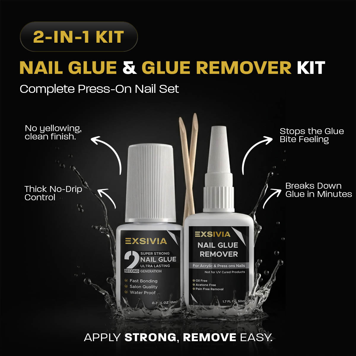 2nd generation Nail Glue & Nail Glue Remover EXSIVIA