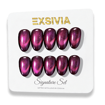 Purple cat eye nails - EXSIVIA
