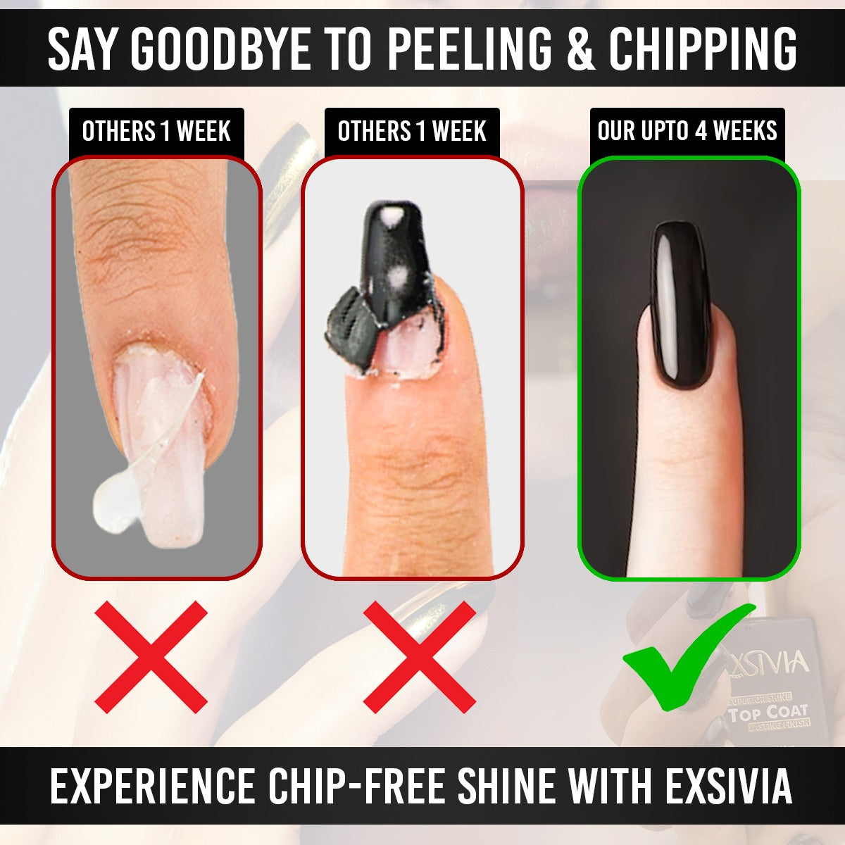 Nail Gel Top Coat, High Endless Glossy Shine EXSIVIA