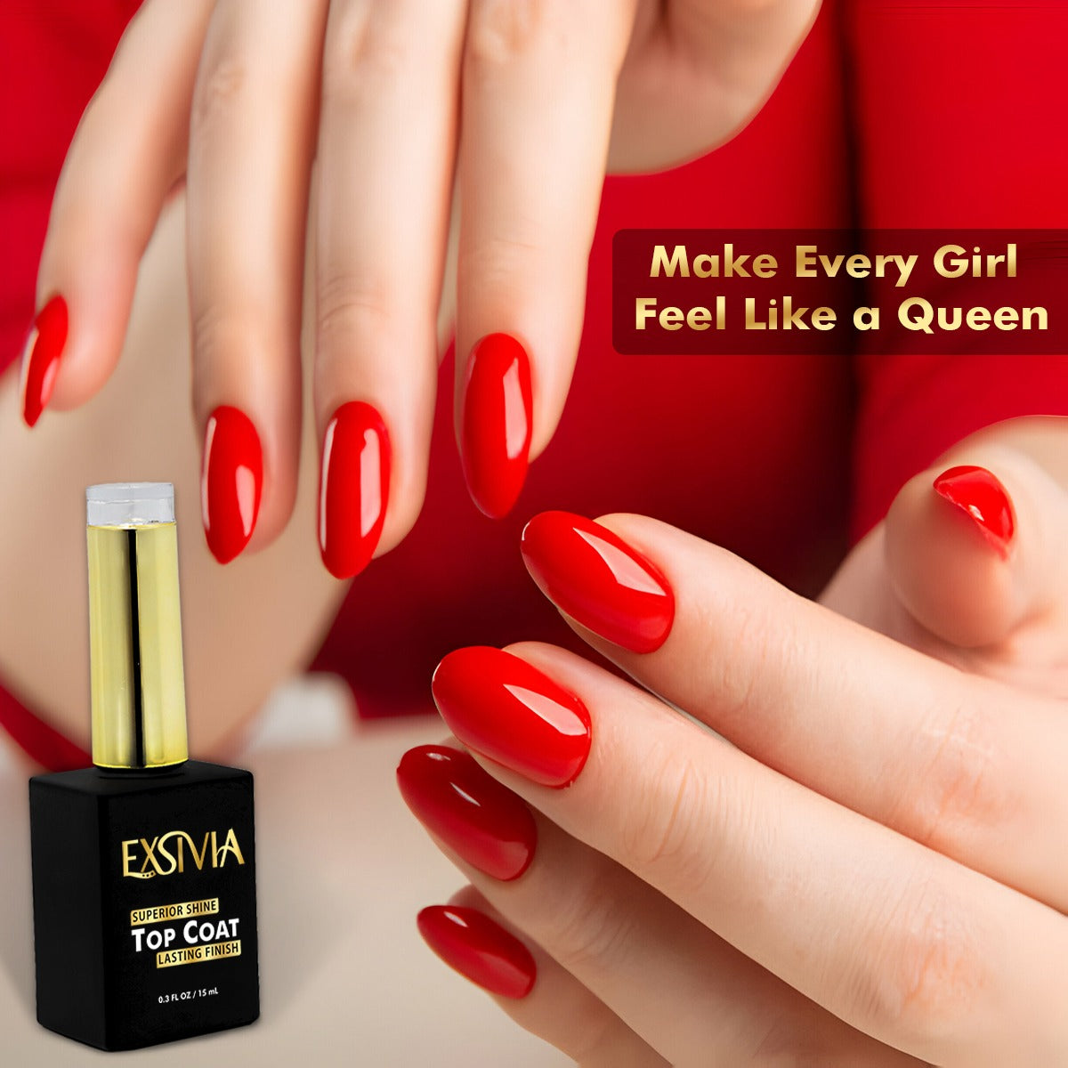 Nail Gel Top Coat, High Endless Glossy Shine EXSIVIA