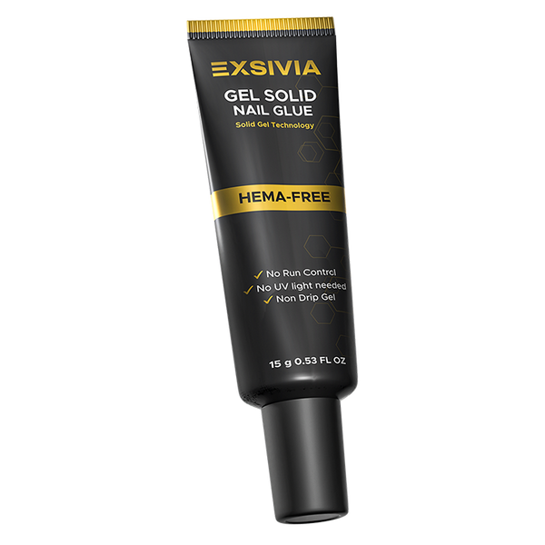 EXSIVIA Super Strong Semi Solid Nail Glue 15g for All Nail Types, Press On Nails, Acrylic Nails and Nail Tips, Quick Drying, Long Lasting, No UV Light Needed, Thick No-Drip Adhesive EXSIVIA