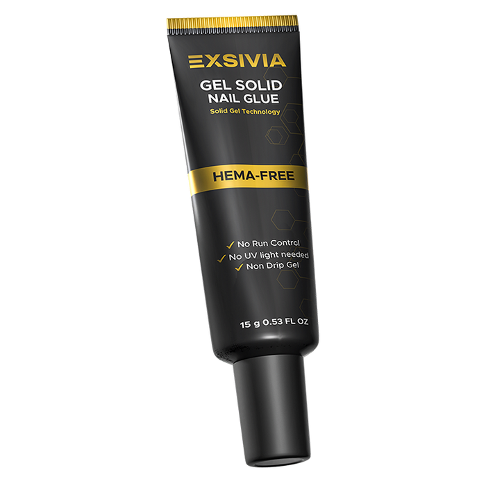 EXSIVIA Super Strong Semi Solid Nail Glue 15g for All Nail Types, Press On Nails, Acrylic Nails and Nail Tips, Quick Drying, Long Lasting, No UV Light Needed, Thick No-Drip Adhesive EXSIVIA